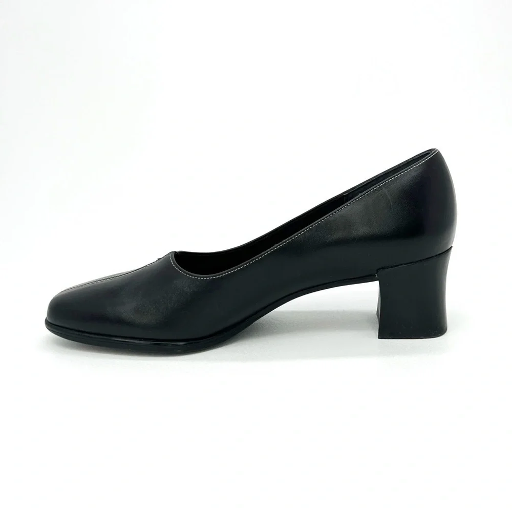 Munro American Black Leather Heels ** Size 7 Narrow *** Pumps New Shoes Comfort